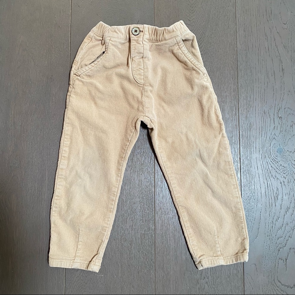Zara Kids Tan Corduroy Tapered Pants Size 4/5